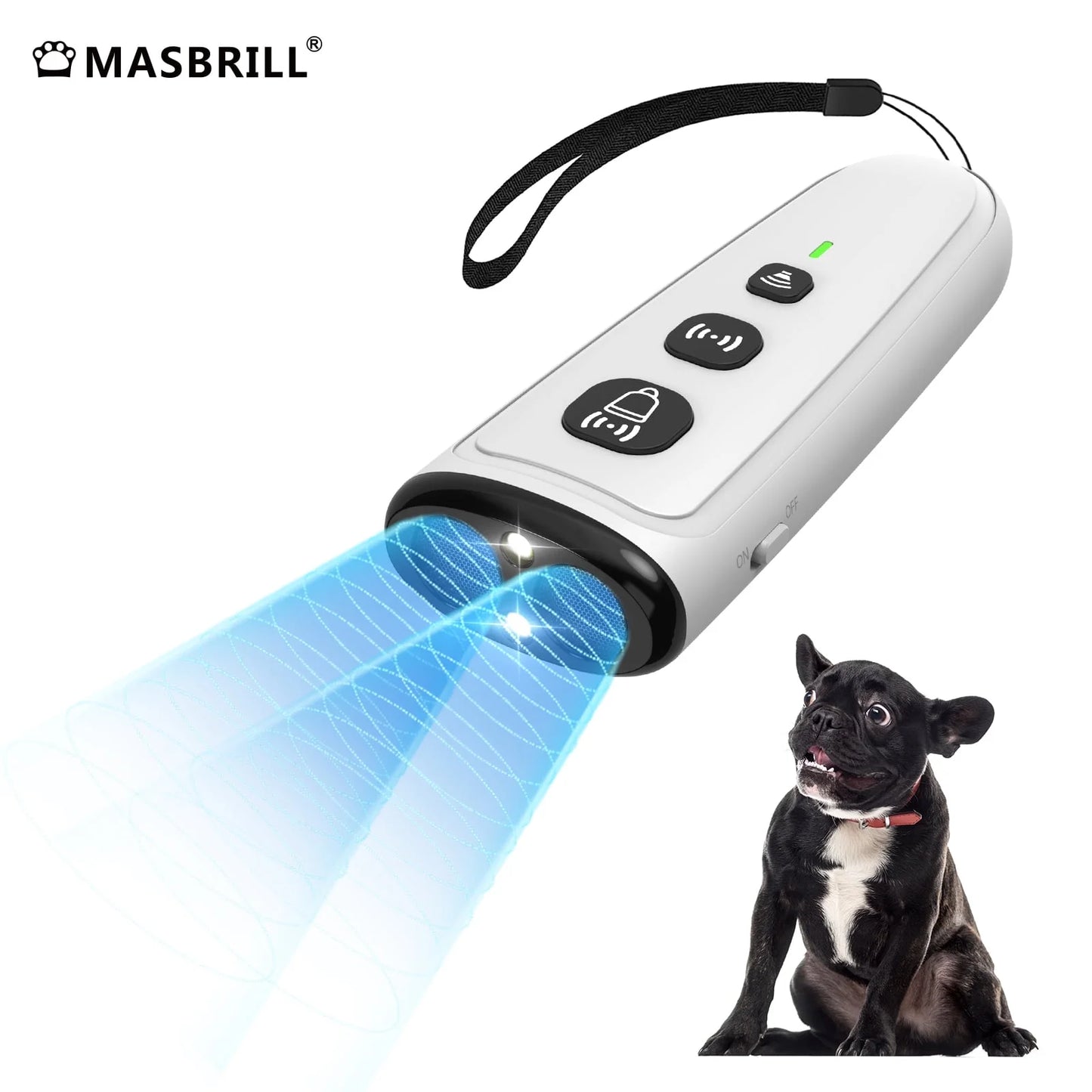 Ultrasonic anti Barking Device, Handheld Dog Bark Deterrent Device Stops Bad Behavior, Alternative to Painful Dog Shock Collar ,Grey
