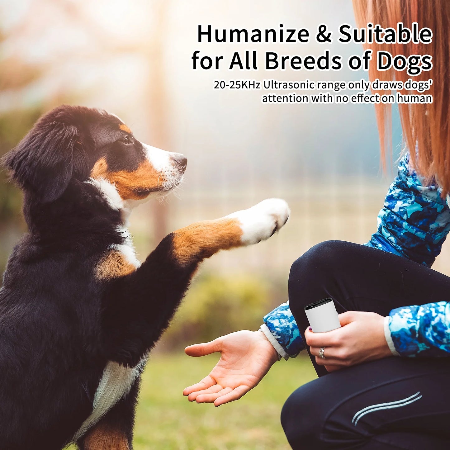 Ultrasonic anti Barking Device, Handheld Dog Bark Deterrent Device Stops Bad Behavior, Alternative to Painful Dog Shock Collar ,Grey