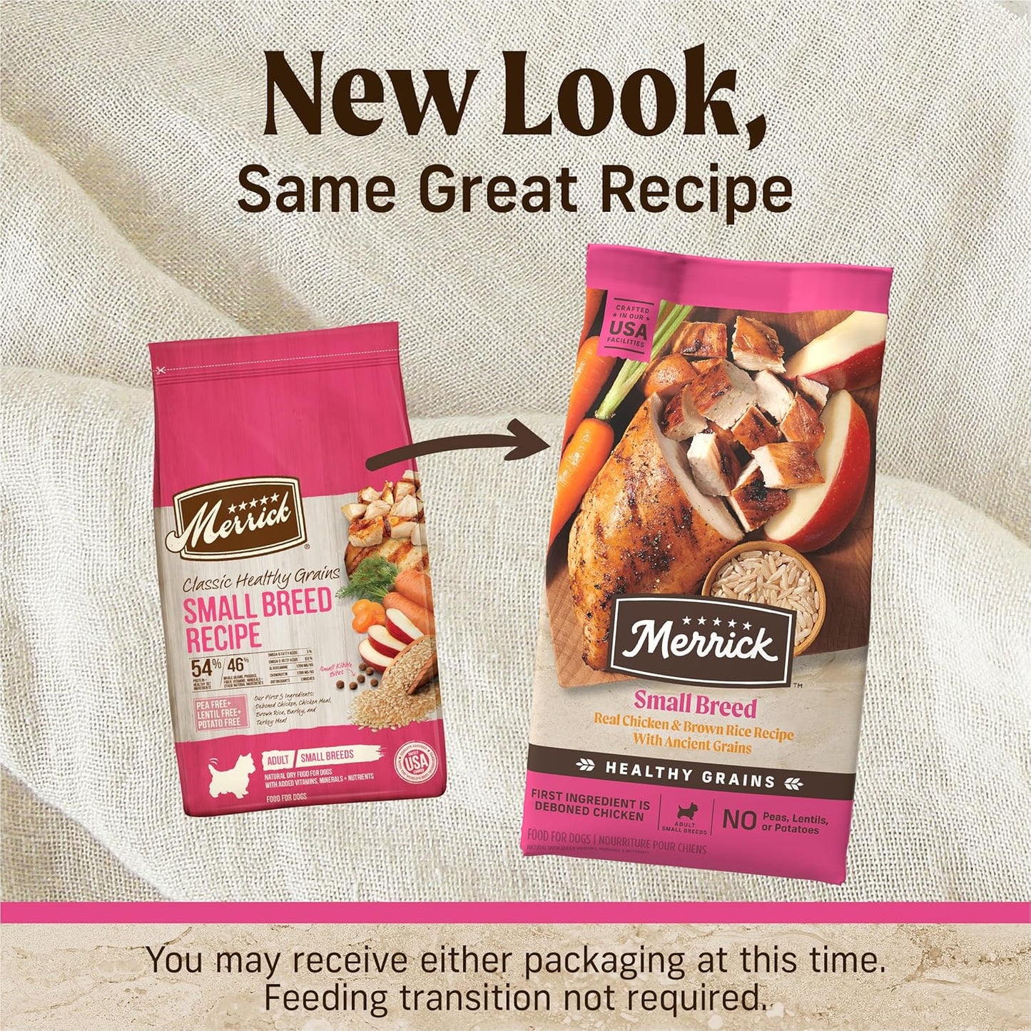 Merrick Healthy Grains Premium Dry Dog Food for Small Dogs, Wholesome and Natural Kibble, Small Breed Recipe - 12.0 Lb. Bag