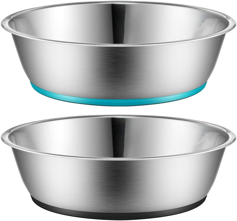 PEGGY11 Lightweight Stainless Steel Cat Bowls - 3 Cup, 2 Pack
