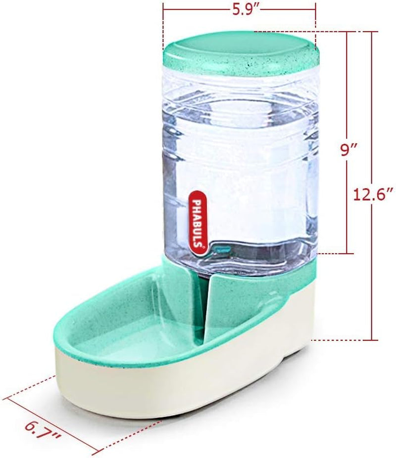 Dog Water Dispenser 1 Gallon Pet Water Dispenser Automatic Cat Feeder Large Capacity for Small and Medium Sized Pets(Green Water)