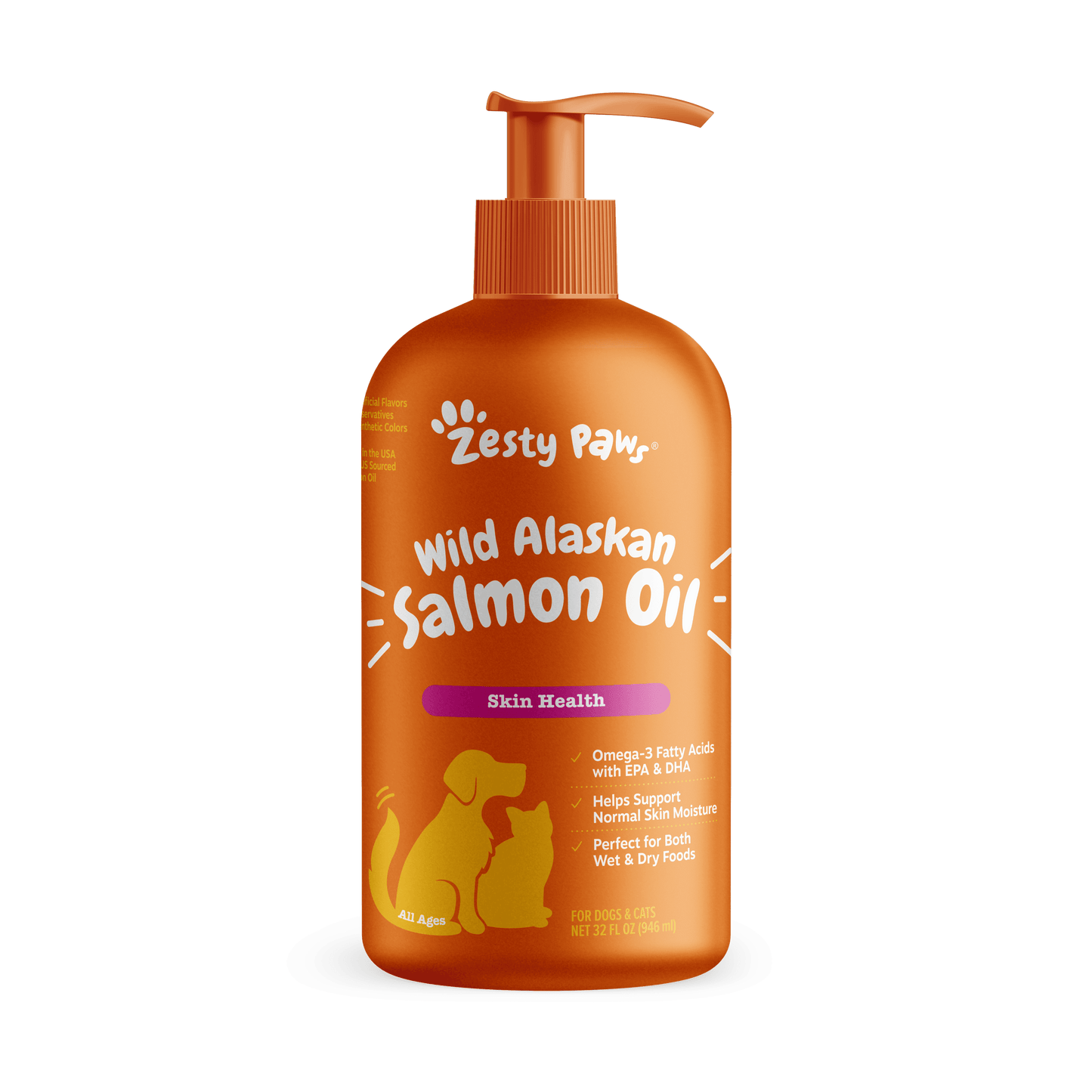 Pure Wild Alaskan Salmon Oil for Cats and Dogs, 32 Fl Oz