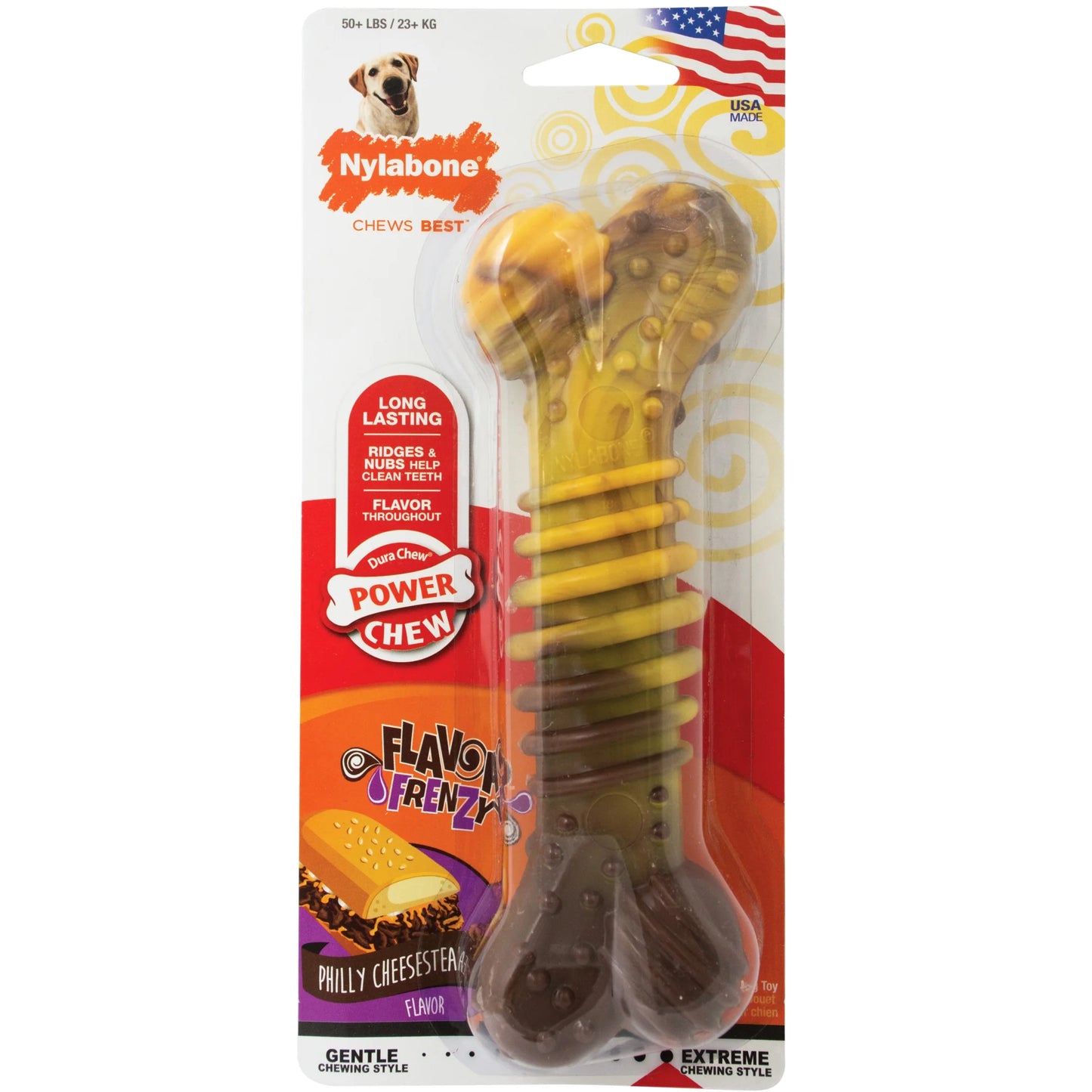 Power Chew Dental Bone Chew Toy Philly Cheesesteak X-Large (1 Count)