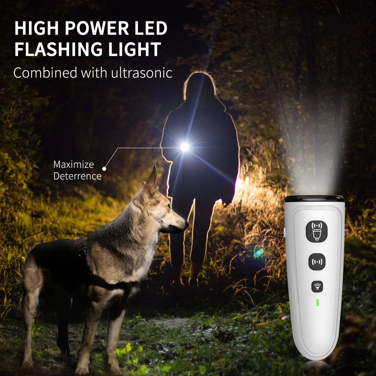 Ultrasonic anti Barking Device, Handheld Dog Bark Deterrent Device Stops Bad Behavior, Alternative to Painful Dog Shock Collar ,Grey