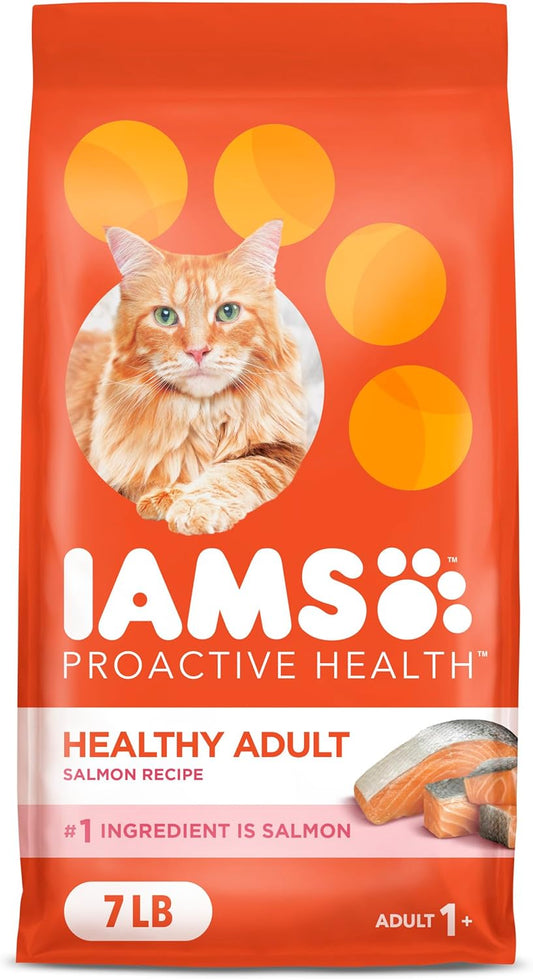 IAMS Proactive Health Adult Healthy Dry Cat Food with Salmon, 7 Lb. Bag
