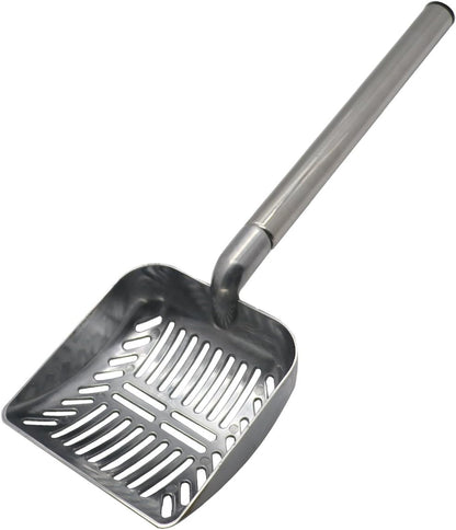 TOYPOPOR Stainless Steel Cat Litter Scoop 23 Inches Telescoping Litter Scoop with Long Handle Perfect Scooper for Cats and Dogs