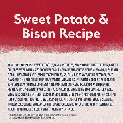 Natural Balance Limited Ingredient Adult Grain-Free Dry Dog Food, Reserve Sweet Potato & Bison Recipe, 12 Pound (Pack of 1)