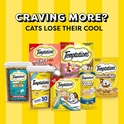 Temptations Creamy Puree with Beef Liver and Cheese, Variety Pack of Lickable, Squeezable Cat Treats, 0.42 Oz Pouches, 24 Count