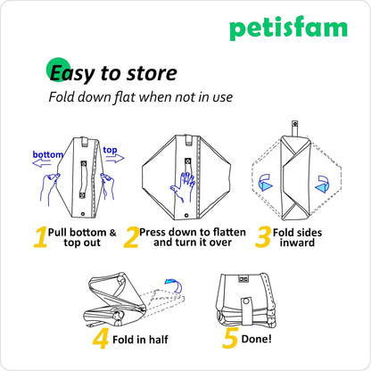 Petisfam Portable Cat Travel Litter Box. Easy Use in the Car. No Leakage, Smell and Messes. One-Handed Carrying for Road Trip, Hotel Stays, Car and Airplane